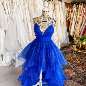Royal blue embellished ball gown